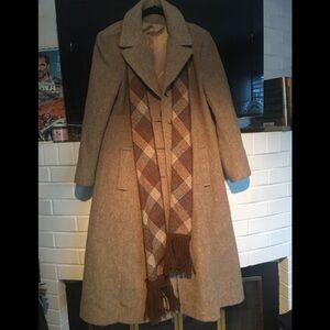 Vintage wools jacket with scarf